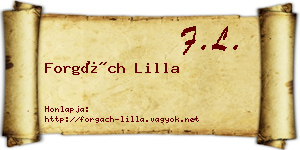 Forgách Lilla névjegykártya